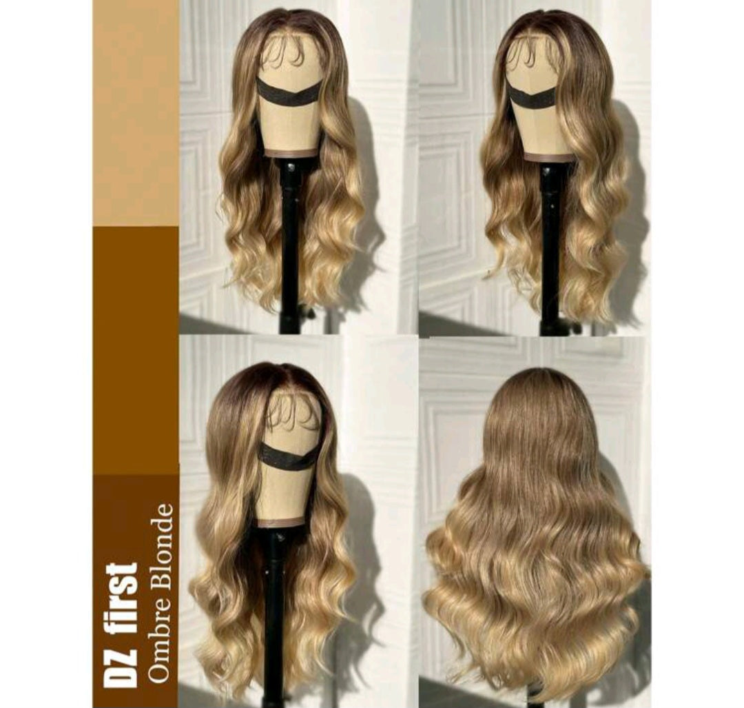 Ombre blonde body wave(human blend)high quality